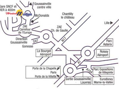 Отель Median Roissy Cdg Aeroport Гуссенвиль Экстерьер фото